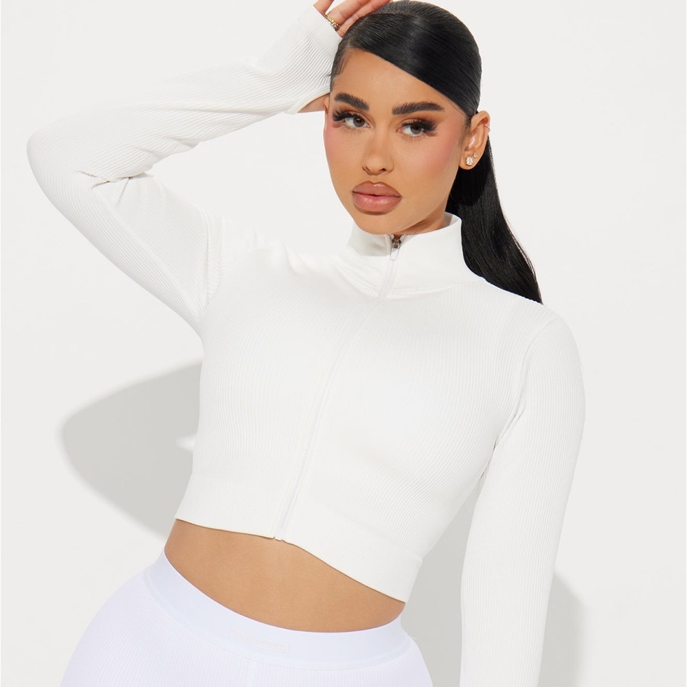 fashion nova white sports jacket